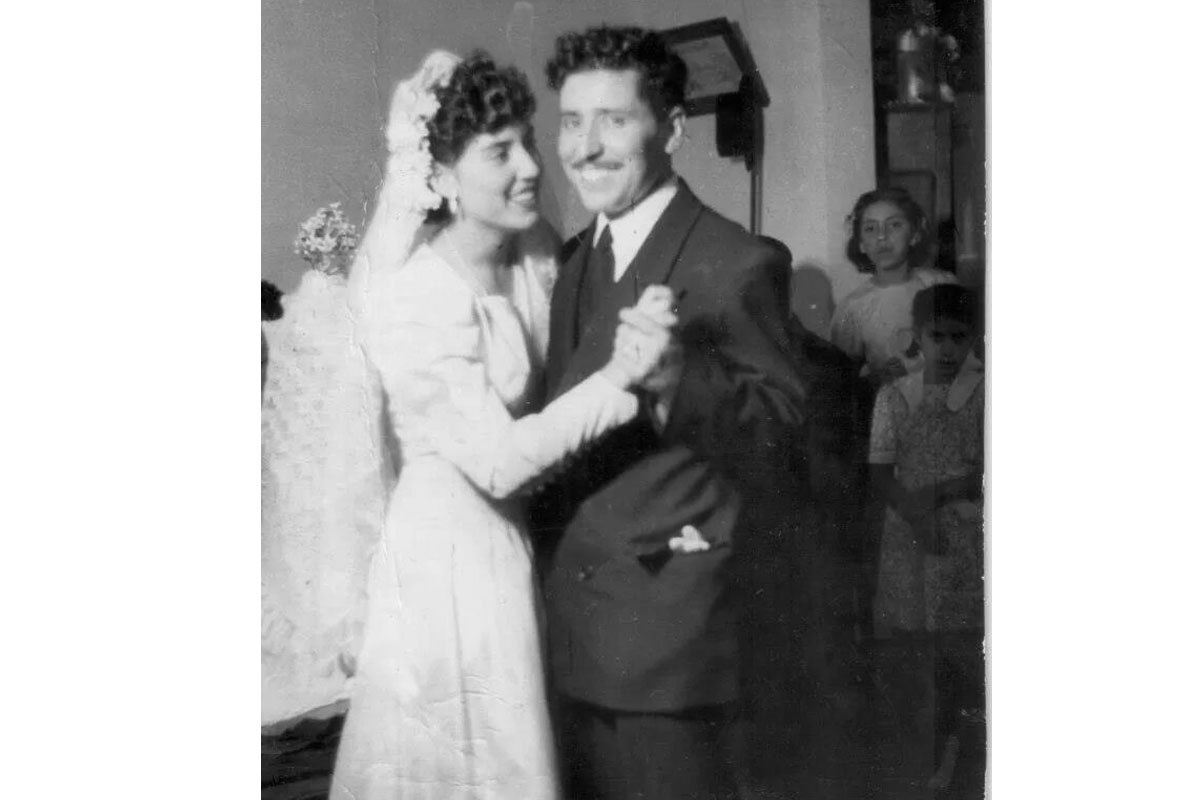 Manuel en la boda con su esposa, Ana Concepción