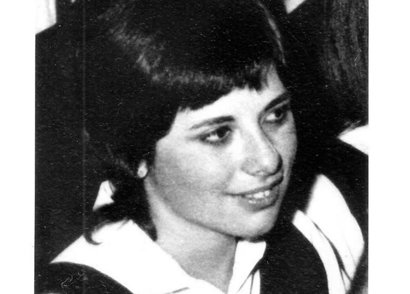 María Inés en su graduación de IV° medio LMS, detalle, 1970,